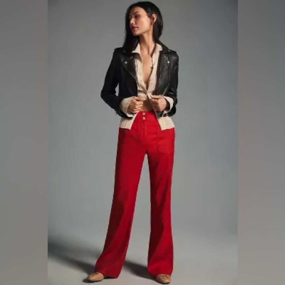 Naomi linen wide-leg flared pants by Maeve